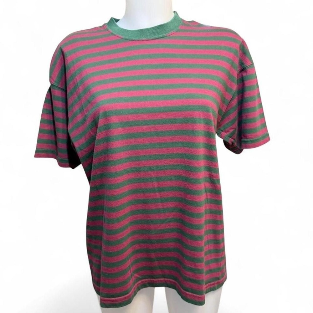0032 Vintage Mainframe green and red striped shirt